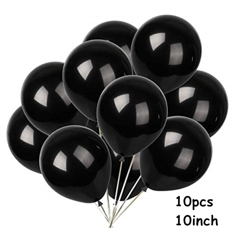 Large Silver Black Helium Number Balloons confetti Latex Ballon Wedding Decoration Baby Shower Birthday Party Metal Decor Globos PartyDecorHQ