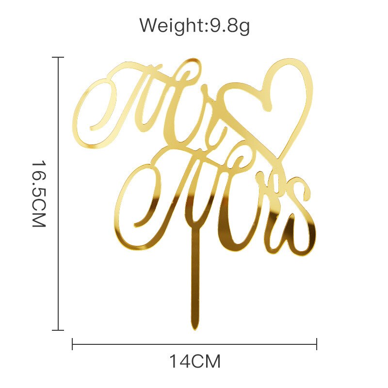 Acrylic Wedding Cake Toppers Golden Letters Valentine's Day Confession Decorations 