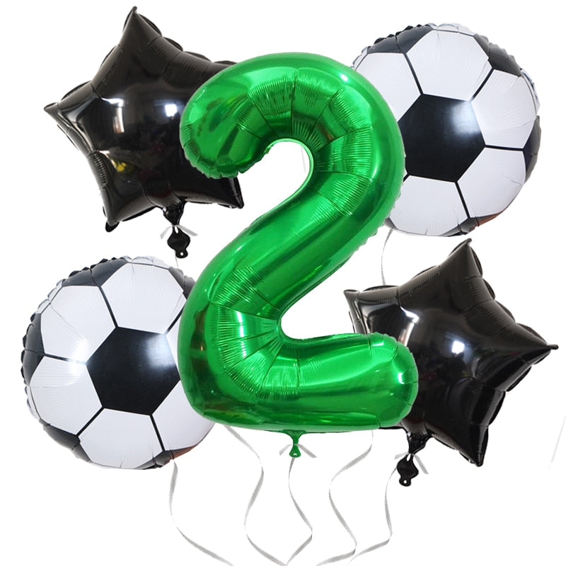 Football Balloons Birthday Party Decorations Foil Globos Kids Boy Cup Number Balloon Ball Soccer Sports Supplies 