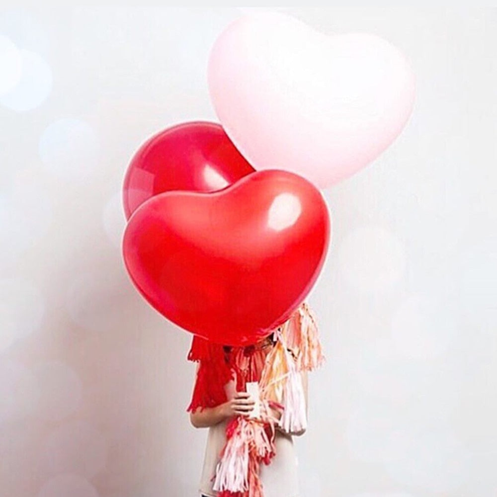 Inch Huge Red Heart Balloons Latex Helium Globos Valentines Day Party Supplies Engagement Anniversary Wedding Decorations 