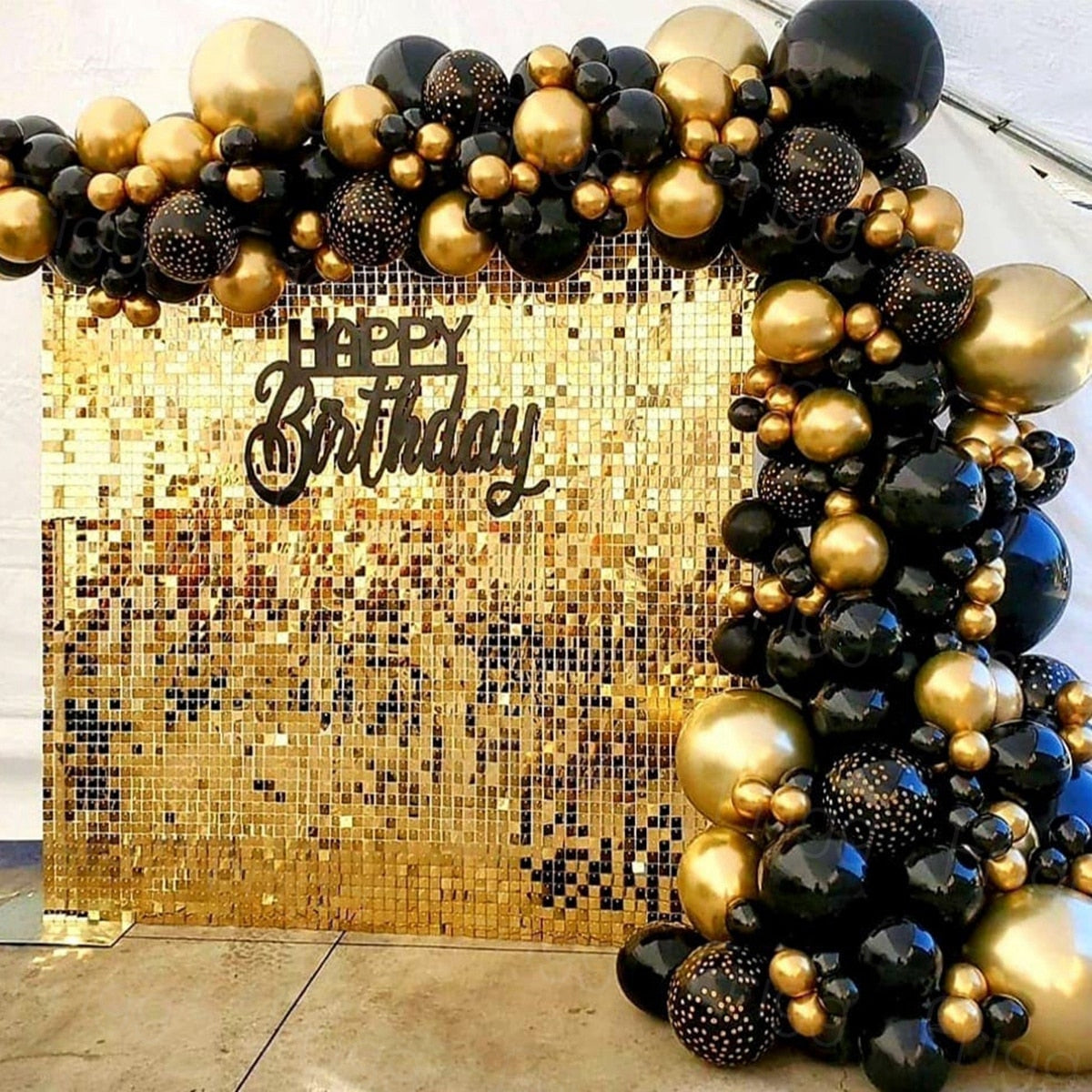 Birthday Black Gold Balloon Garland Arch Kit Happy 30 40 50 Birthday Party Decoration Adults Baby Shower Balloon Supplies PartyDecorHQ