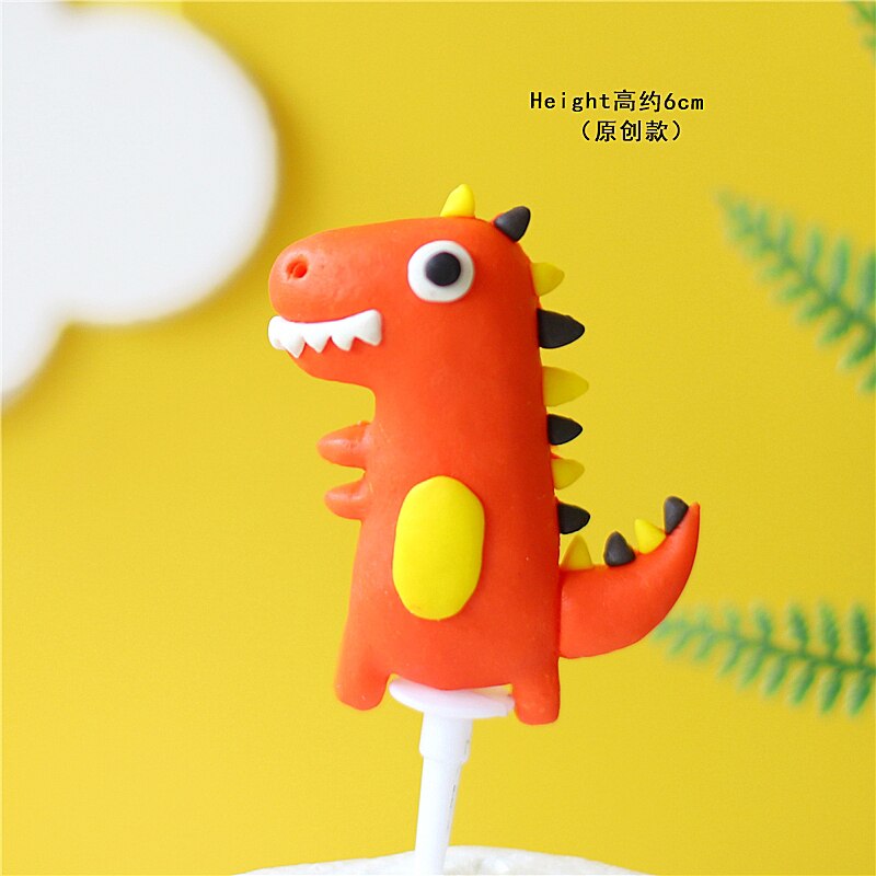 Cartoon Baby Dinosaur Cake Topper Jungle Safari Birthday Party Decor Boy Animals Jurassic World 