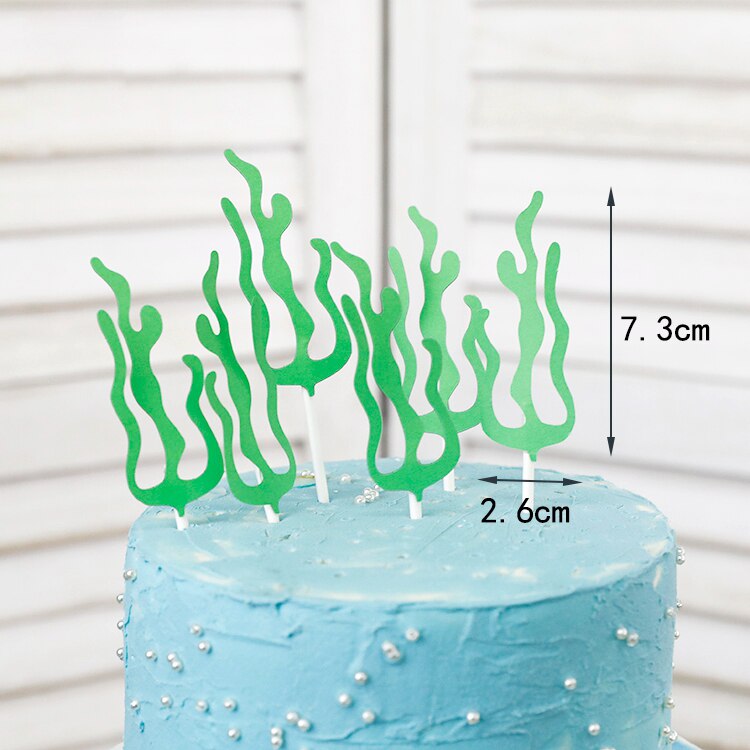 Ocean Theme Birthday Cake Topper Swim Boy Summer day Diving Decoration dirthday Party Dessert Baking Supplies Flags 