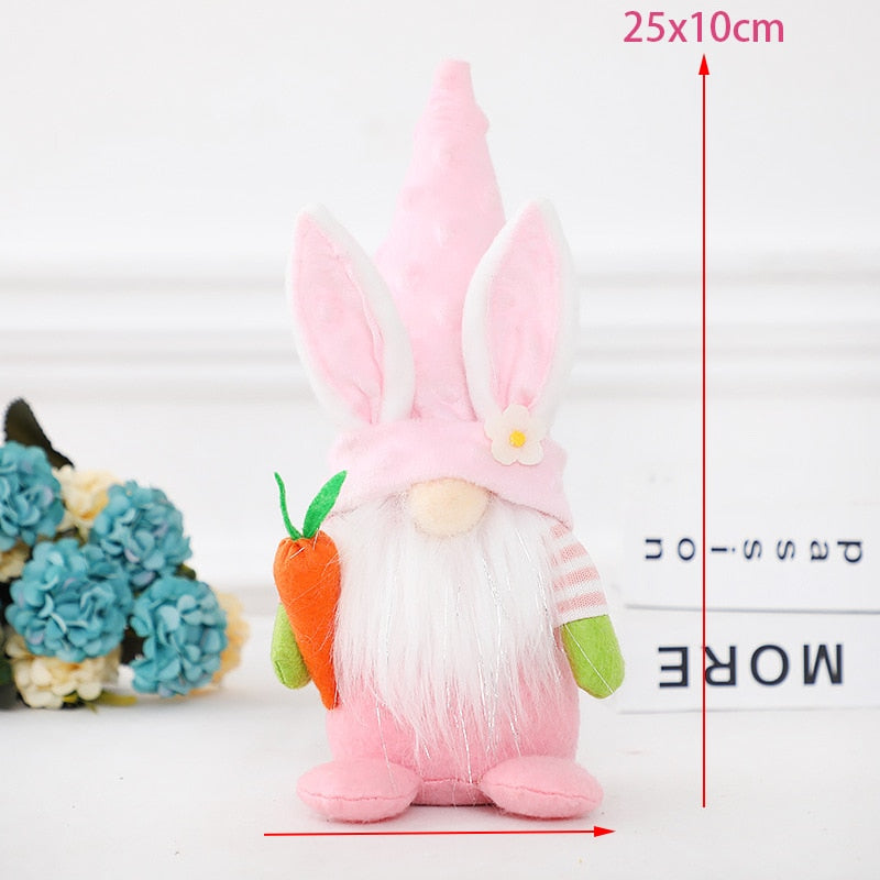 WEIGAO Pink Rabbit Candy Bags Easter Party Decorations Bunny Egg Carrot Pattern Plate Cup Napkin Happy Favors 