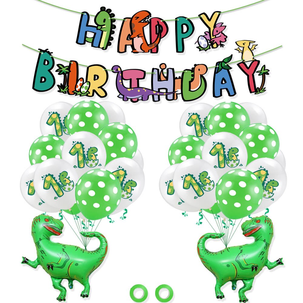 Dinosaur Theme Party Balloon Set Happy Birthday Banner Foil Balloons Boy Girl st Decoration 