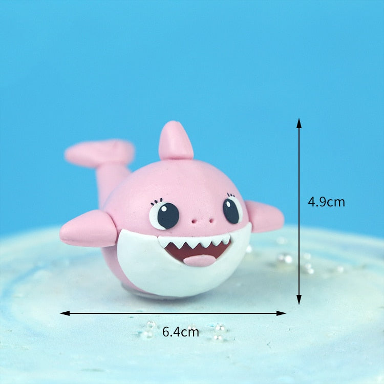 Happy Children Birthday Party Mermaid Decoration Supplies Underwater World DIY Handmade Acrylic Shark Card Plug-in Cake Toppers 