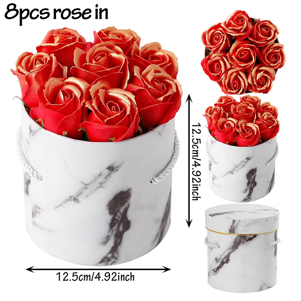 Pcs Valentines Day Gifts Soap Rose Box Artificial Flowers Bridal Bouquet Wedding Party Decorations Anniversary Presents 