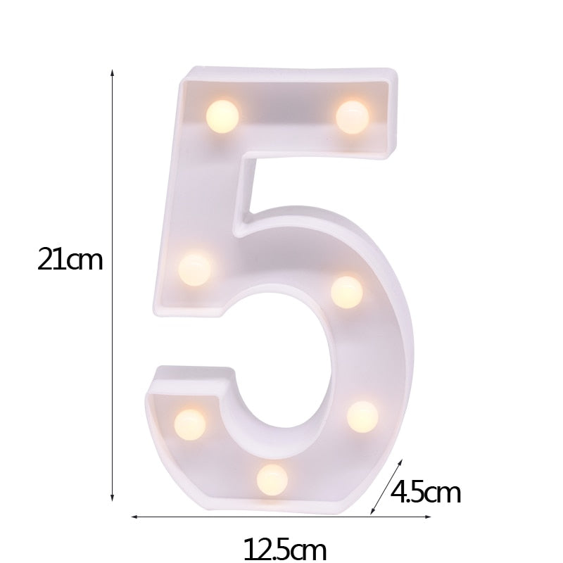 Pc LED Letter Night Light Alphabet Heart Number Plastic Wedding Valentines Day Ornament Birthday Party DIY Decoration 