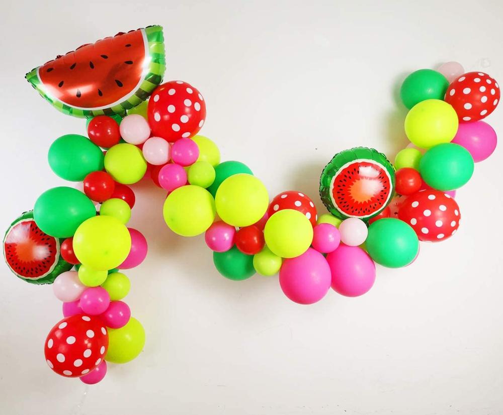 pcs Red Polka Dot Balloon Watermelon Foil Balloons Garland Arch Kit Hawaii Summer Fruit Party Adult Kids Birthday Decor Balon Inflatable Decorations