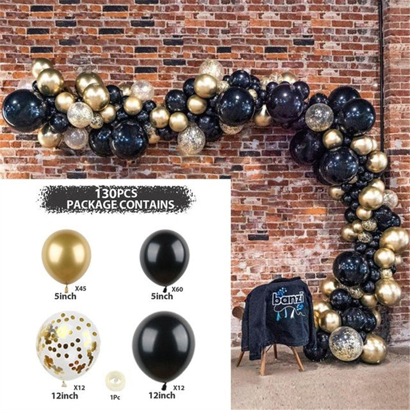 set White Gold Balloons Garland Arch Kit Dot Chrome Metallic Latex Ballon Wedding Birthday Party Decor Baby Shower Globos Inflatable Decorations