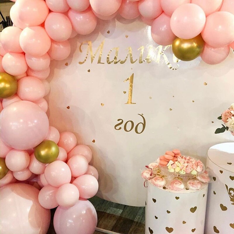 pcs Baby Pink Gold Chrome Balloon Arch Kit Wedding Birthday Girls st Party Decoration Valentine's Sweet Globos 