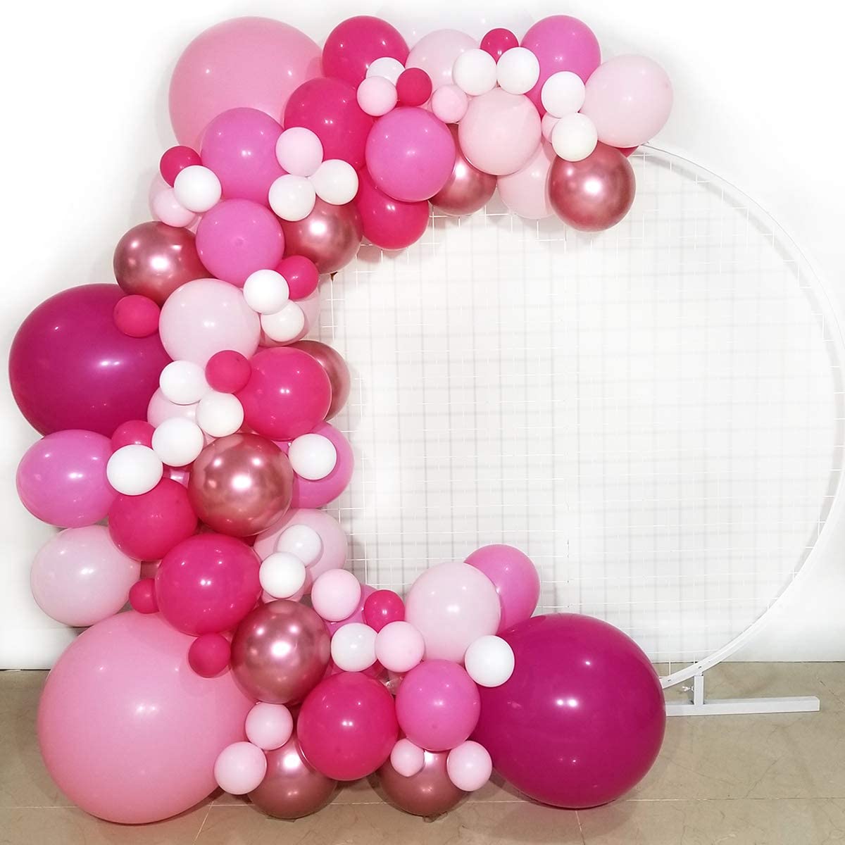 Pink Balloon Garland Metallic Rose Gold White Latex Balloons Barbie Theme Party Girl Birthday Baby Shower Inflatable Decorations