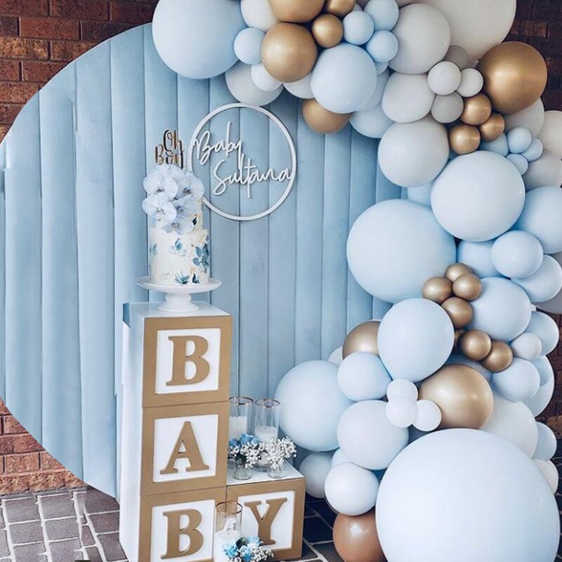 Macaron Balloons Arch Set Blue White Gold Balloon Garland Birthday Party Baby Baptism Shower Wedding Decoration Inflatable Decorations