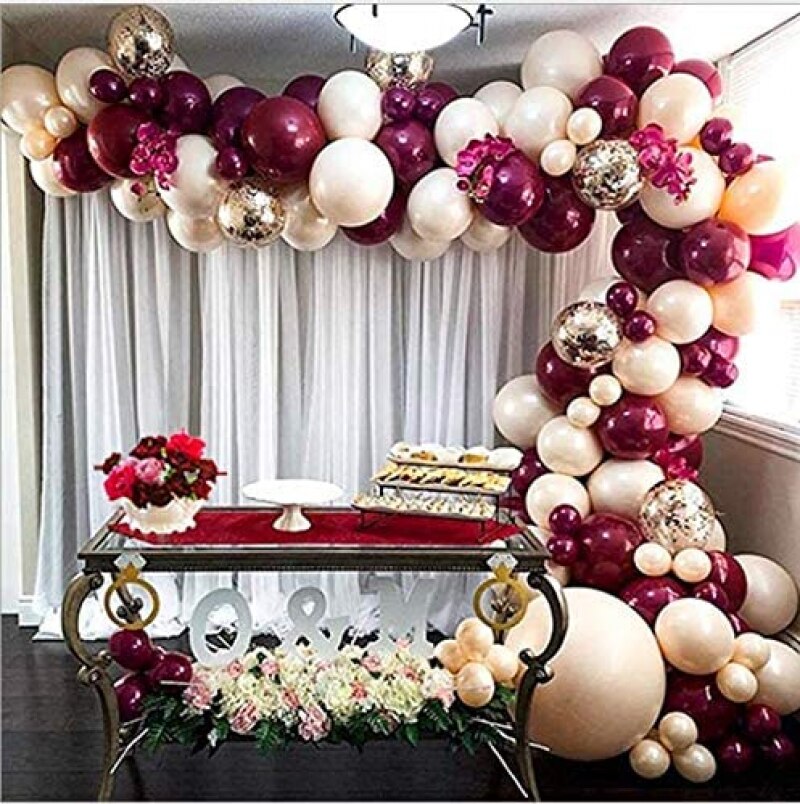 Pcs Balloon Garland Arch Kit Wedding Birthday Party Decorations Wine Red Gold Confetti Balloons Kids Girl Baby Shower 