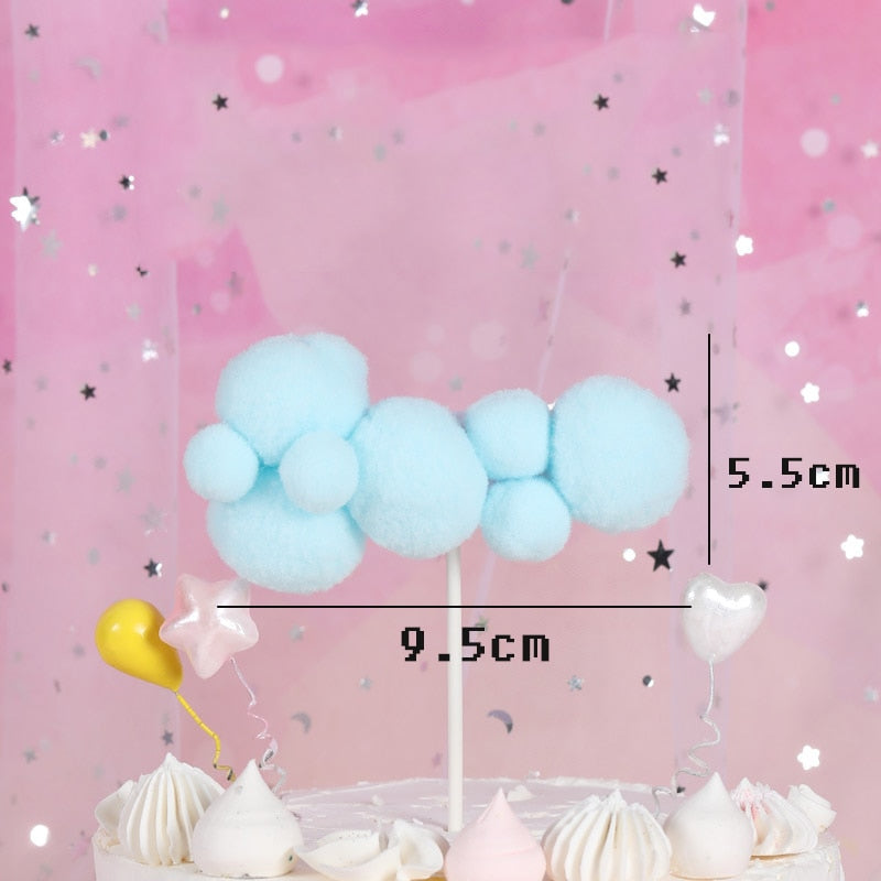 Cute Cloud Cake Topper Unicorn st Dec Arch Hot Balloons Cupcake Decor Happy Birthday Party Kid Boy Girl Baby Shower 