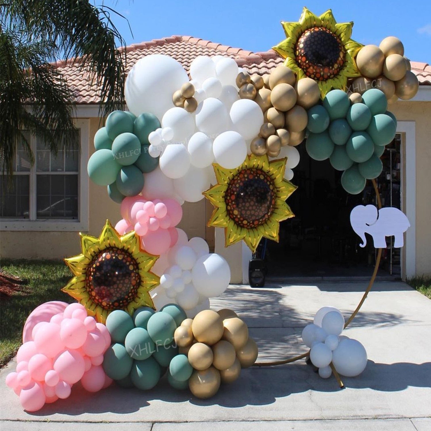 pcs Sunflower Balloon Garland Arch Kit Gold Chrome Mint Balloons Birthday Wedding Summer Party Decorations Kids Ballon Inflatable