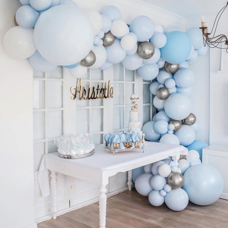 Pcs Blue Balloon Garland Arch Kit Birthday Party Decorations Wedding Anniversary Baby Shower White Balloons Supplies Inflatable