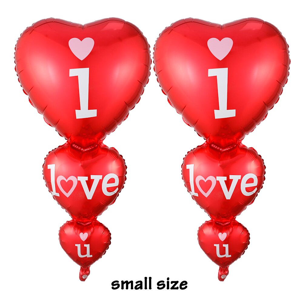 Pcs Red Heart Balloons Foil Heart-to-heart Anniversary Wedding Decorations Valentines Day Gifts Bridal Party Backdrop 