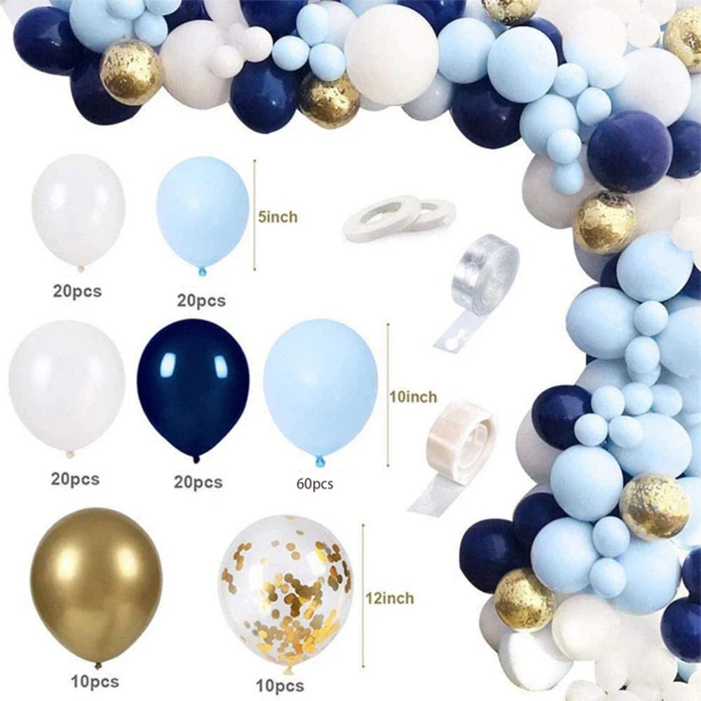 pcs Inch Macaron Night Blue Balloon Garland Arch Kit Girl Boy Baby Shower Birthday Party Decoration Supplies Inflatable Decorations