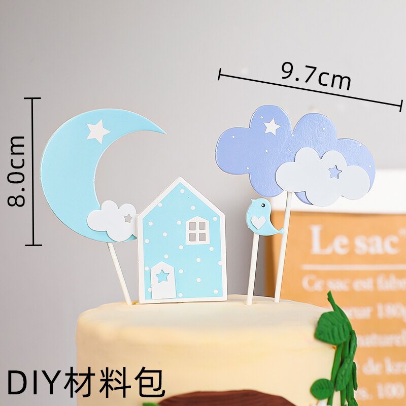 Farm animal snails Cake Topper Rainbow Sun House Kids Happy Birthday Party Cartoon Decoration 