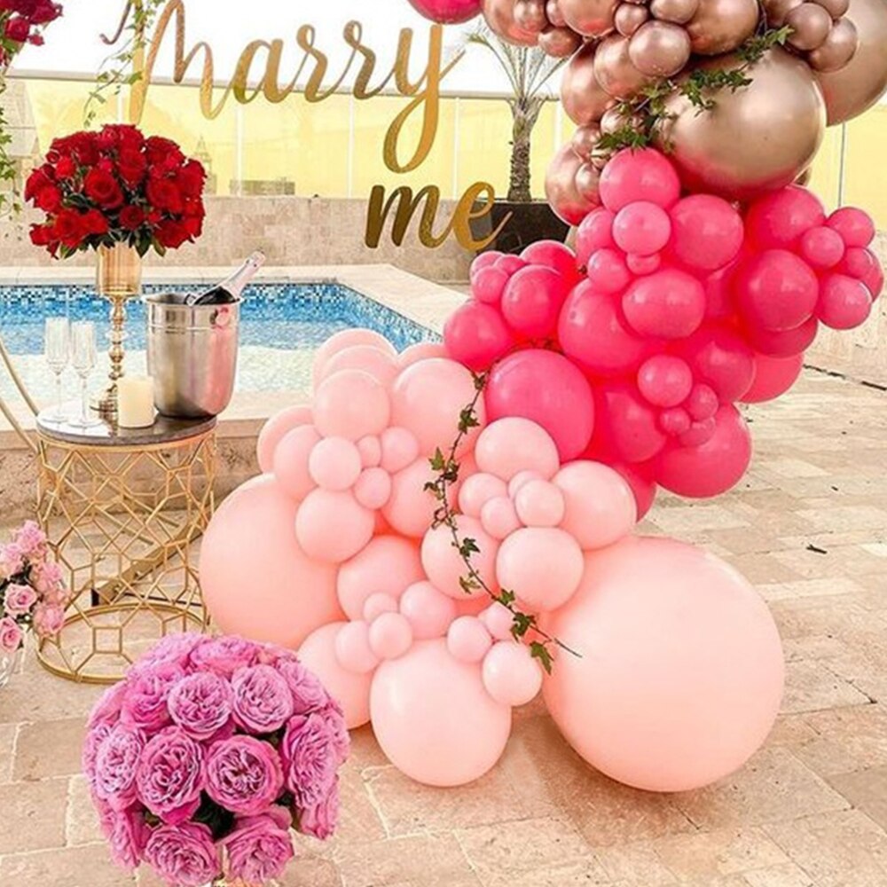 Pcs Burgundy Red Balloons Garland Valentines Day Balloon Arch Anniversary Engagement Wedding Party Decorations Bride Supplies Inflatable