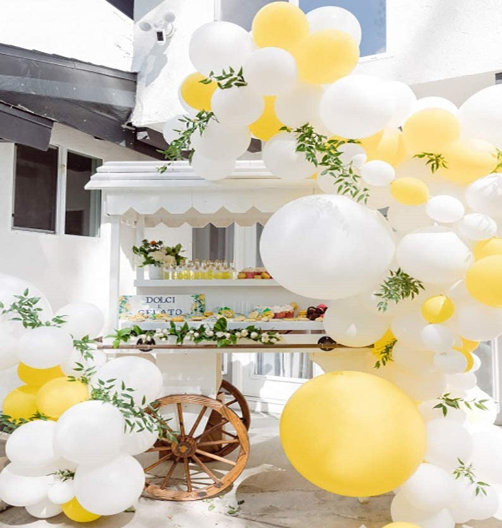 pcs DIY Yellow White Balloon Garland Arch kit st birthday Sunshine Daisy Baby Shower Bridal Party Backdrop Decor Globos Inflatable Decorations