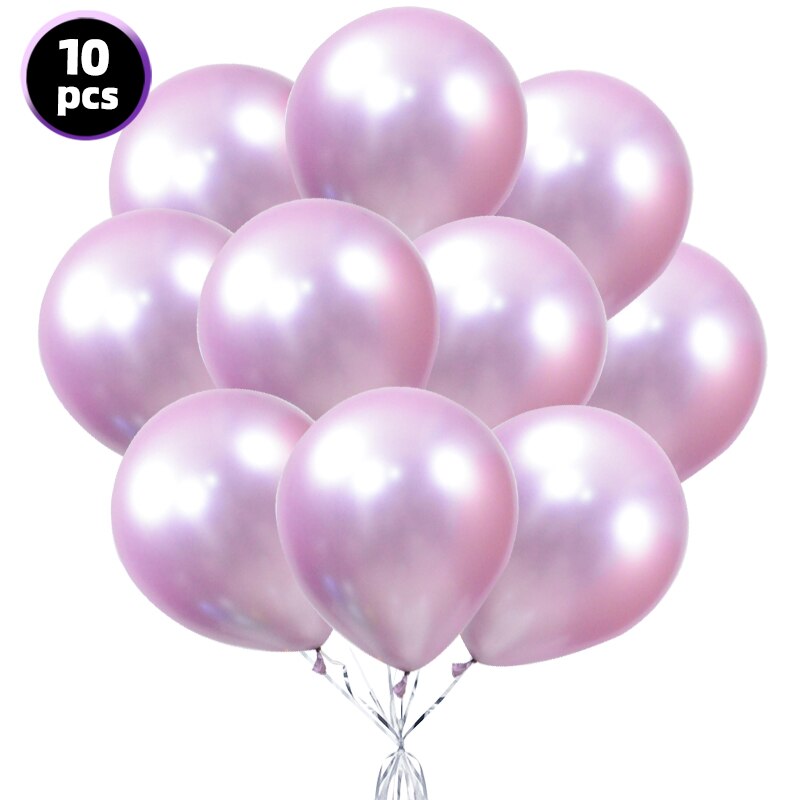 pcs Metal Balloons Happy Birthday Party Decoration Globos Chrome Latex Balon Baby Shower Wedding Valentine's Day Decor 