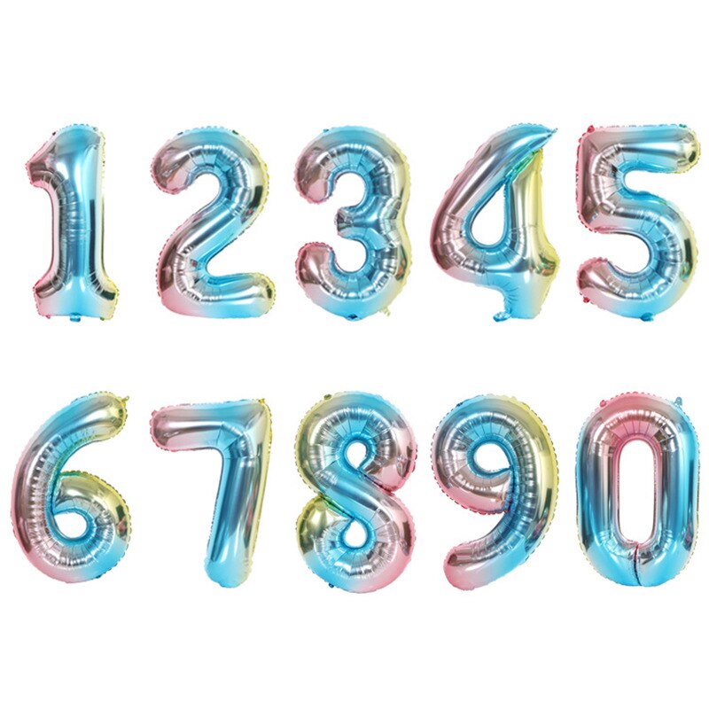 pcs Inch Number Balloon Digit Foil Balloons Wedding Birthday Party Decoration Kids Boy Baby Shower Figures Globos 