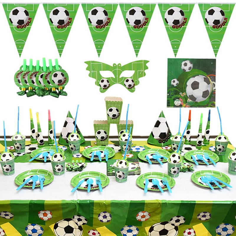 Football Balloons Birthday Party Decorations Foil Globos Kids Boy Cup Number Balloon Ball Soccer Sports Supplies 