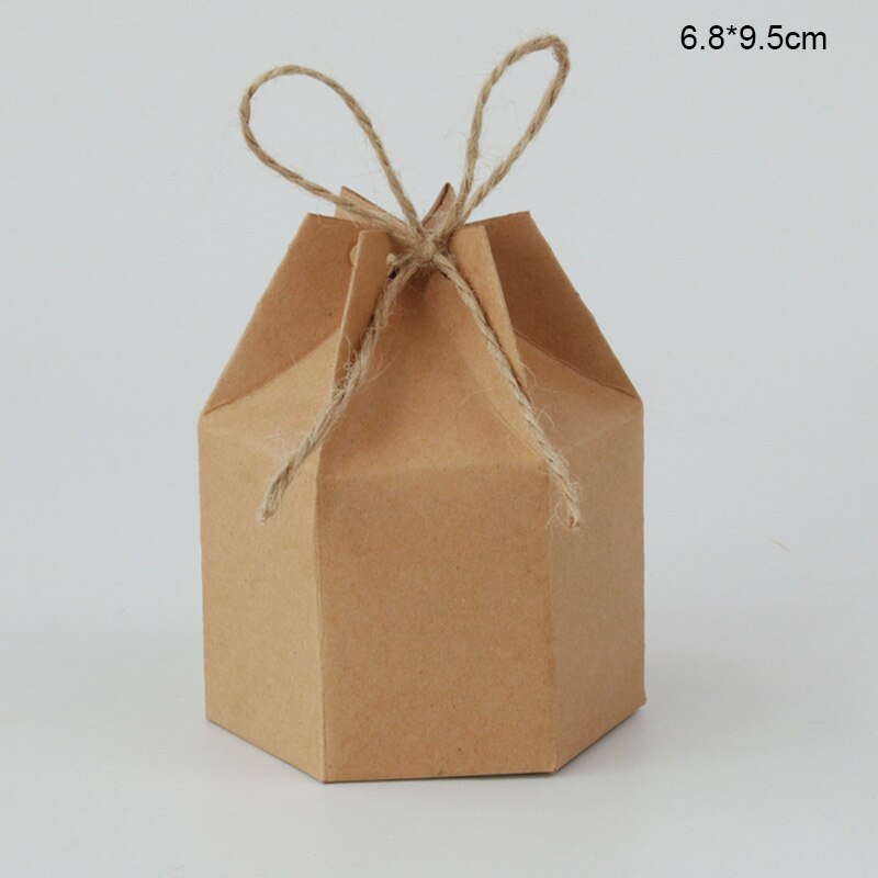 pcs Wedding Favor Gift Box Hexagon Kraft Paper Candy Sweet Chocolate Dessert Packaging Boxes Birthday Baby Shower Decor 