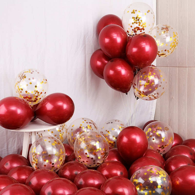 pcs Ruby Red Balloons Wedding Decoration Globos Happy Birthday Party Decor Latex Balloon BabyShower Valentine's Day Gift 