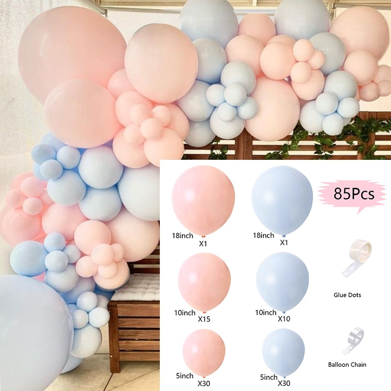 Macaron Balloons Arch Set Blue And Pink Balloon Garland Wedding Birthday Theme Party Baby Baptism Shower Balloon Decoration PartyDecorHQ