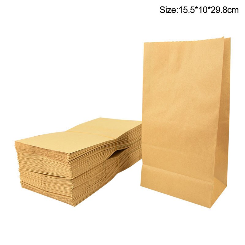 pcs Fine Kraft Paper Bag Gift Biscuit Candy Food Cookie Bread Seen Snack Baking Environmentally Dry Packaging Bags 