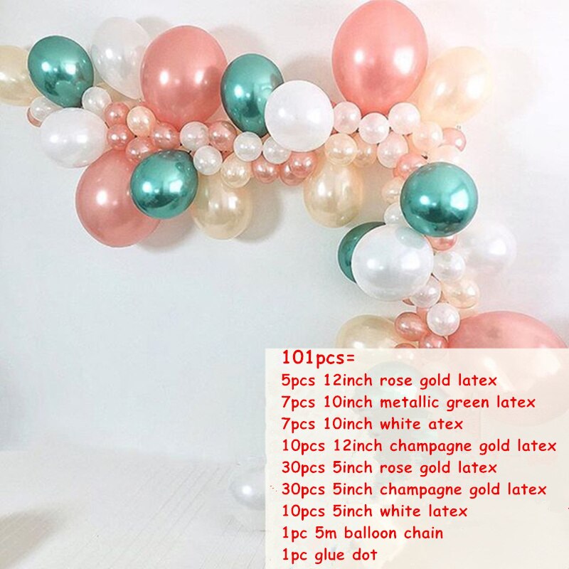 Rose Gold Balloon Arch Garland Kit Clear Premium Latex Balloons Wedding Bridal Baby Shower Birthday Bachelorett Party Decor Inflatable Decorations