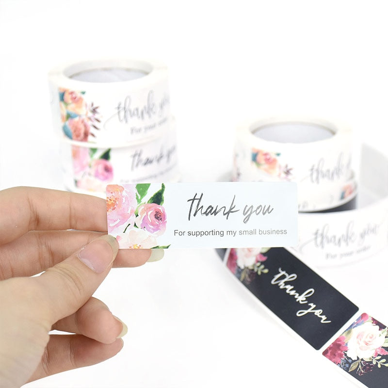 pcs/roll Thank Order Stickers Business Sticker Shipping Bags Gift Packaging Sealing Labels Supplie 