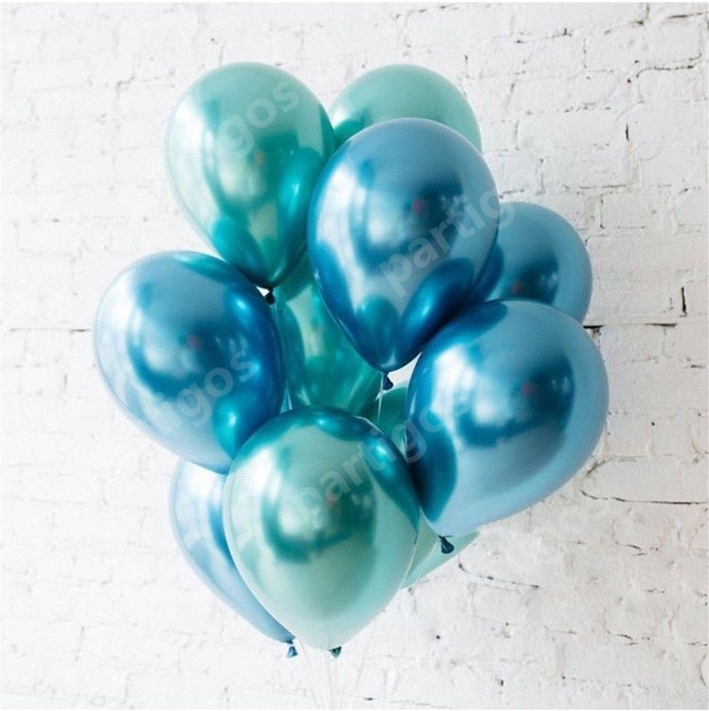 pcs inch mixed Chrome metallic shiny Latex Balloons Wedding birthday Party Decors supplies helium globos bulk sell 