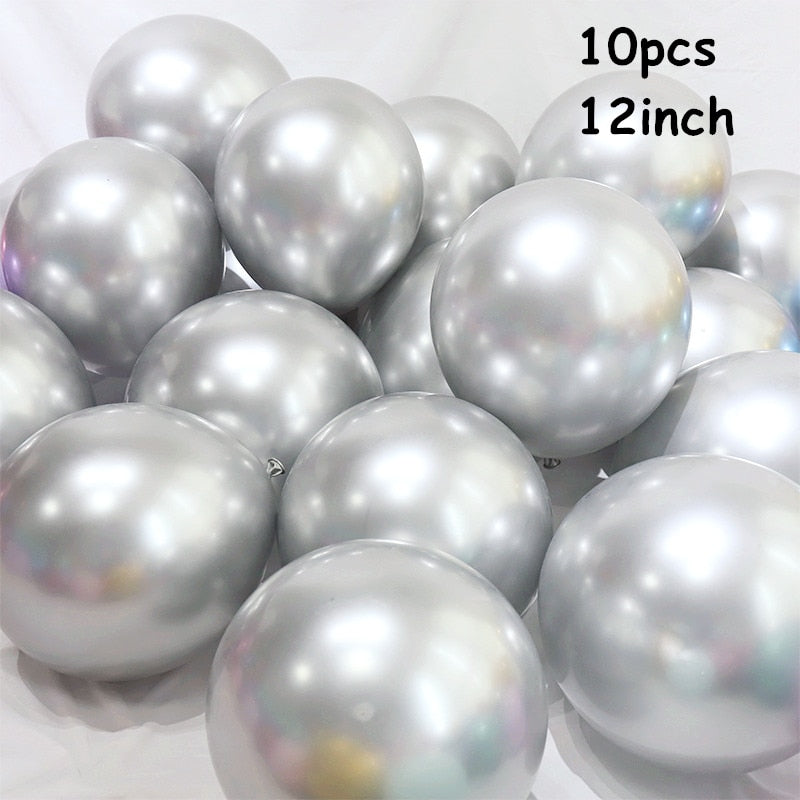 Large Silver Black Helium Number Balloons confetti Latex Ballon Wedding Decoration Baby Shower Birthday Party Metal Decor Globos PartyDecorHQ