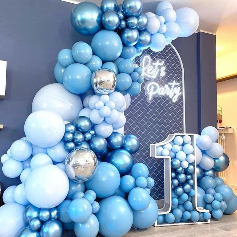 Blue Macaron Balloon Garland Arch Kit Birthday Party Decor Foil Latex Ballon Wedding Baby Shower Kids Baloon Inflatable Decorations