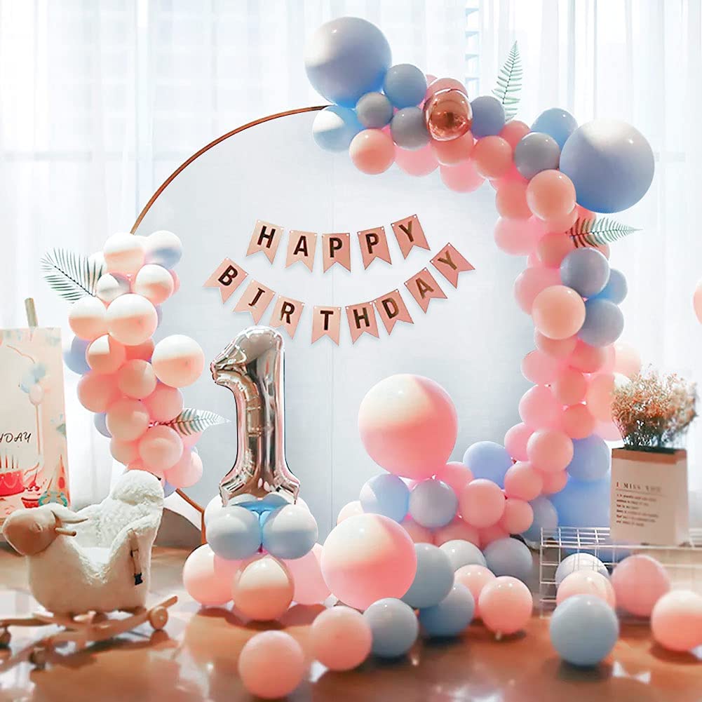 Blue Birthday Balloons Garland Arch Kit Party Decorations Kids Baby Shower Wedding Anniversary Supplies Inflatable