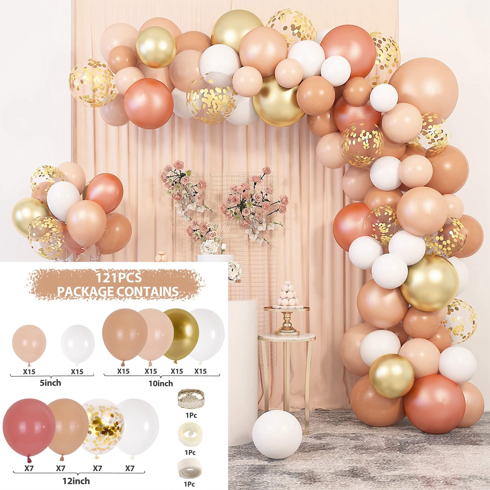 Macaron Pink Balloon Garland Arch Kit Wedding Birthday Party Decoration Kids Globos Rose Gold Confetti Latex Ballon Baby Shower Inflatable Decorations