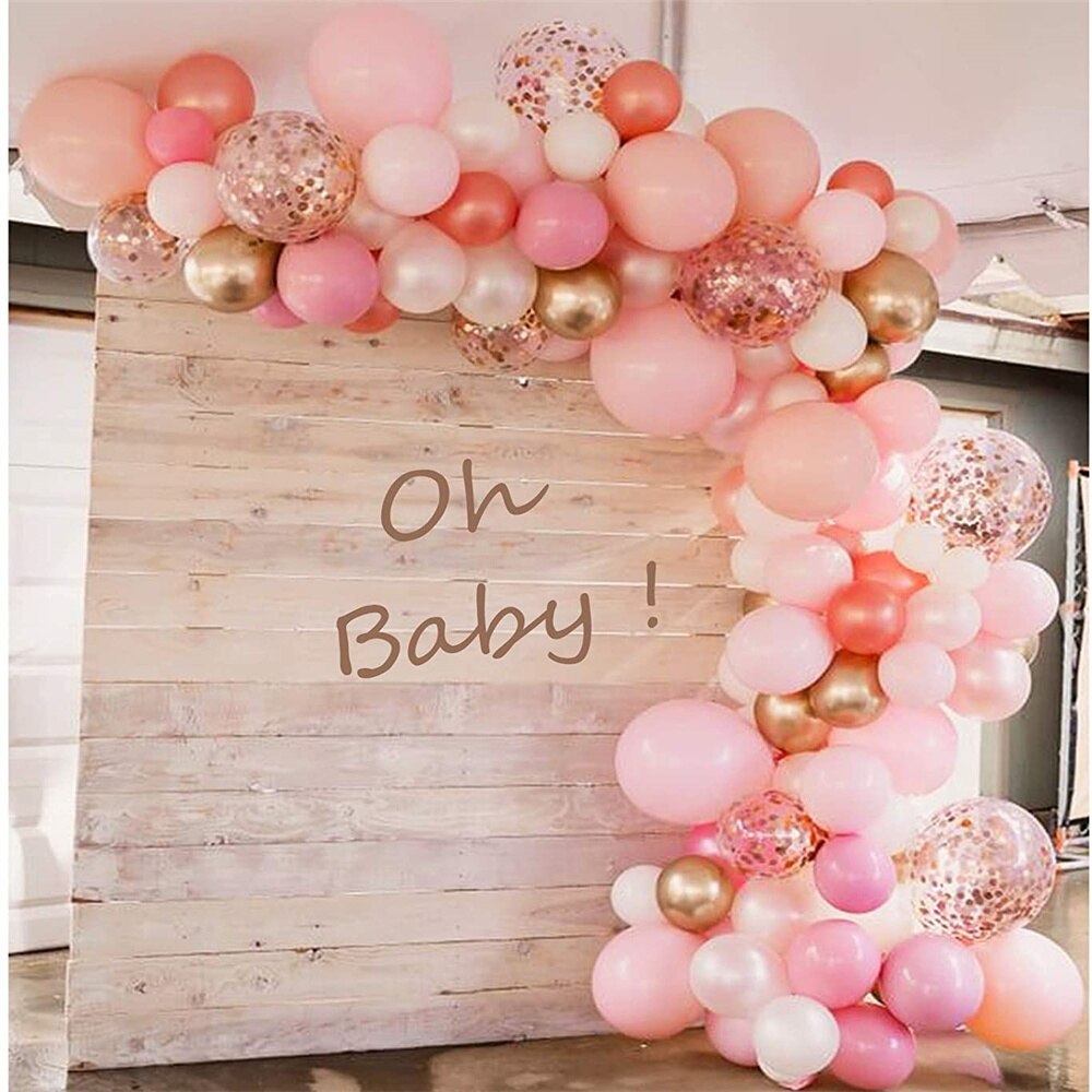 pcs Pink Balloon Arch Garland Kit White Gold Confetti Latex Balloons Valentines Day Wedding Birthday Party Decoration Inflatable Decorations