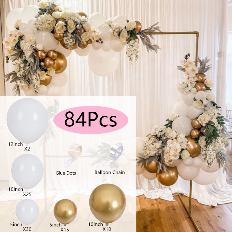 Balloons Arch Set Pink White Gold Balloon Garland Birthday Party Kit Baby Baptism Shower Wedding Decoration Inflatable Decorations