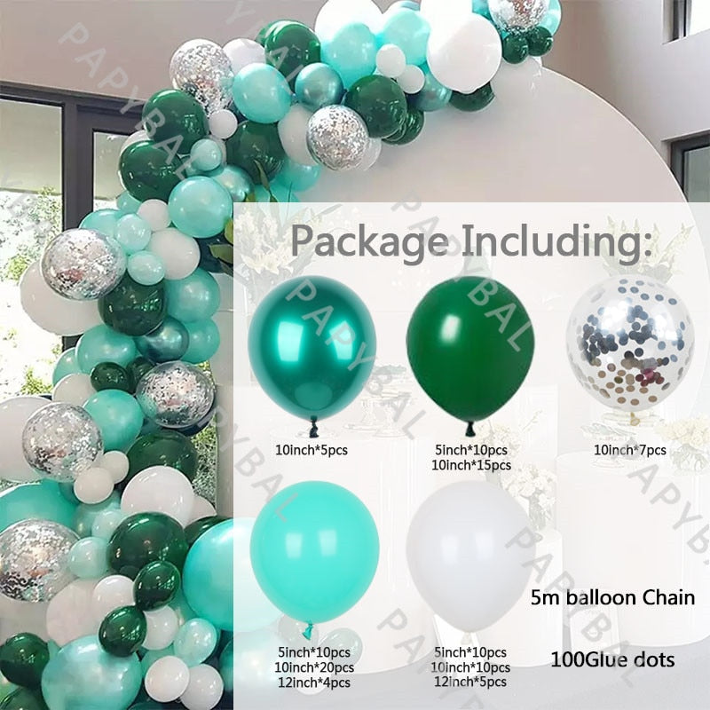 set White Gold Balloons Garland Arch Kit Dot Chrome Metallic Latex Ballon Wedding Birthday Party Decor Baby Shower Globos Inflatable Decorations