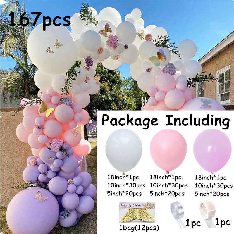 pcs Pastel Macaron Purple Latex Balloons Garland Arch Kit Wedding Globos Baby Shower Birthday Party Decor Inflatable Decorations