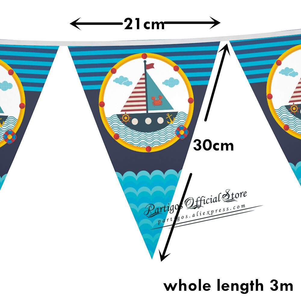 Nautical Theme Tableware Sets Kids Birthday Party Decorations Marine Blue Boat Paper Plates Cups sailboat Supplies 