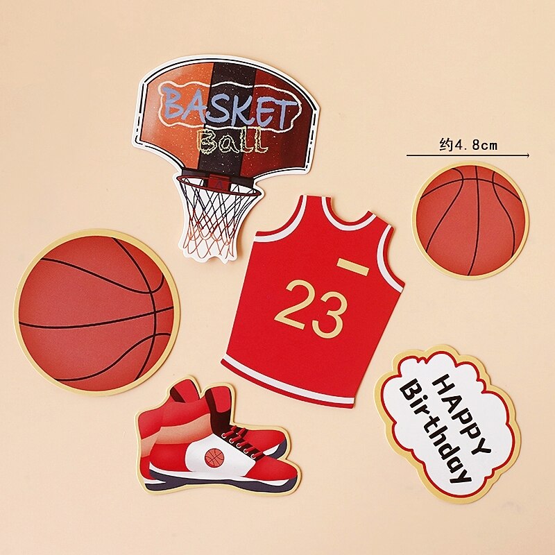 1Set/lot Basketball Theme Party Happy Birthday Banner Cake Topper Kids Boy Birthday Party Basketball Cake Decorations Supplies PartyDecorHQ