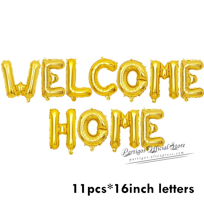 set inch Rose Gold Welcome Home Letter Foil Balloons Back Event Party supplies Inflatable Air globals Decor 