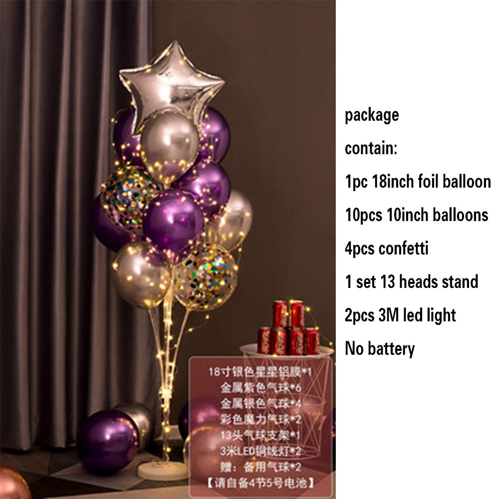 Table Balloons Stand Kit String Light Centerpiece Balloon Birthday Baby Shower Christmas Party Decorations 