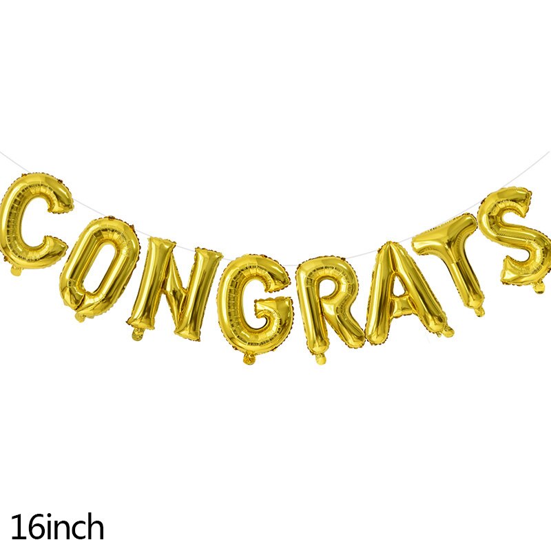 Congrats Graduation Balloons Gold Silver Black Latex Balloon Confetti Ballons Congratulation Grad Party Decoration Supplies 