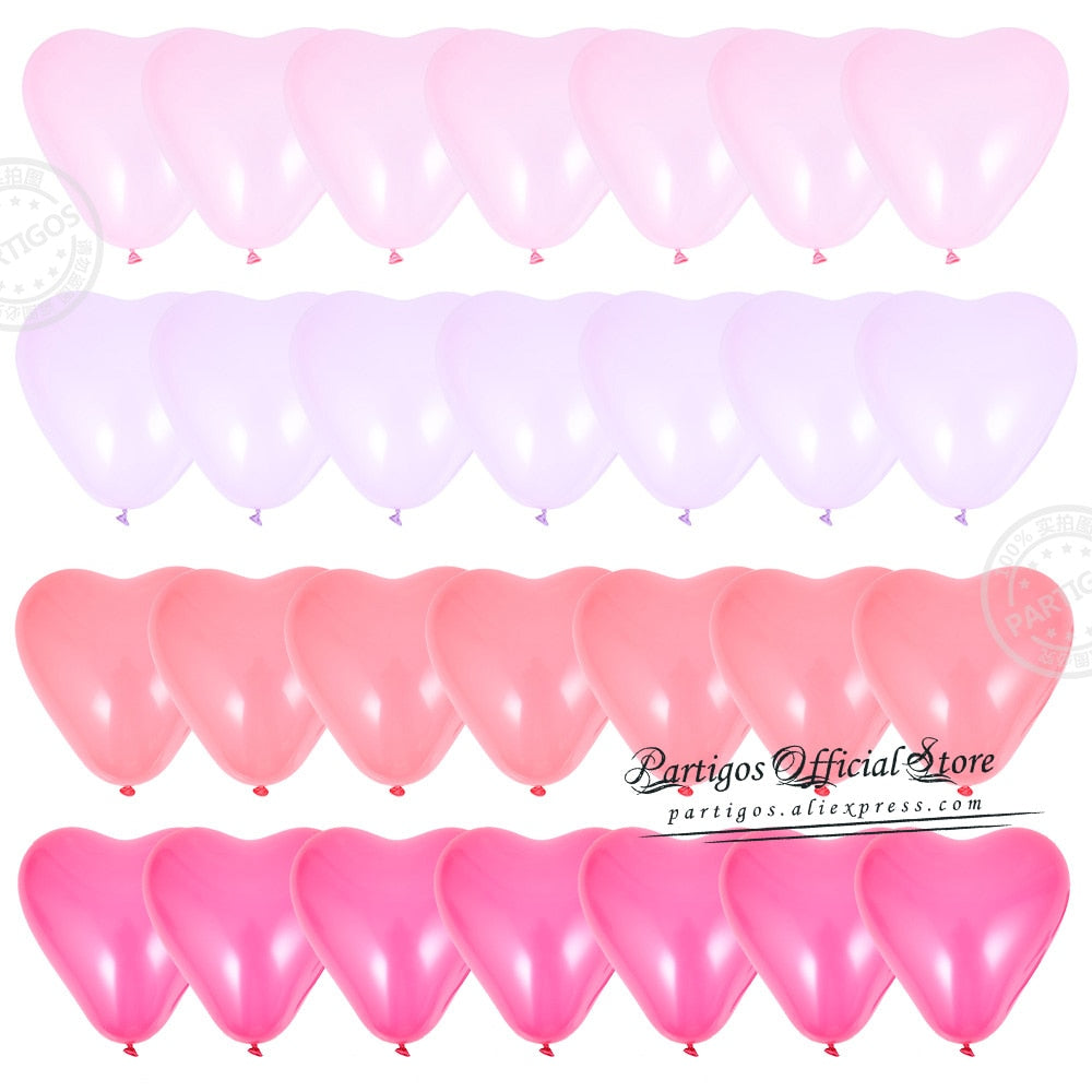 pcs Red Heart Shape Balloons Decorations Kit Wedding Decors Valentines Day Gifts Printed Latex confetti Globos helium 